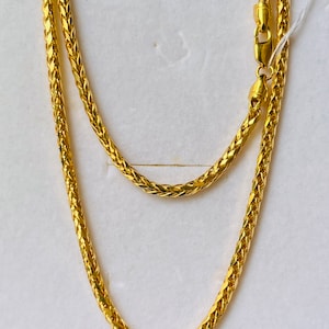 Wheat gold chain 22k pure gold 916 gold wheat chain necklace 22ct gold