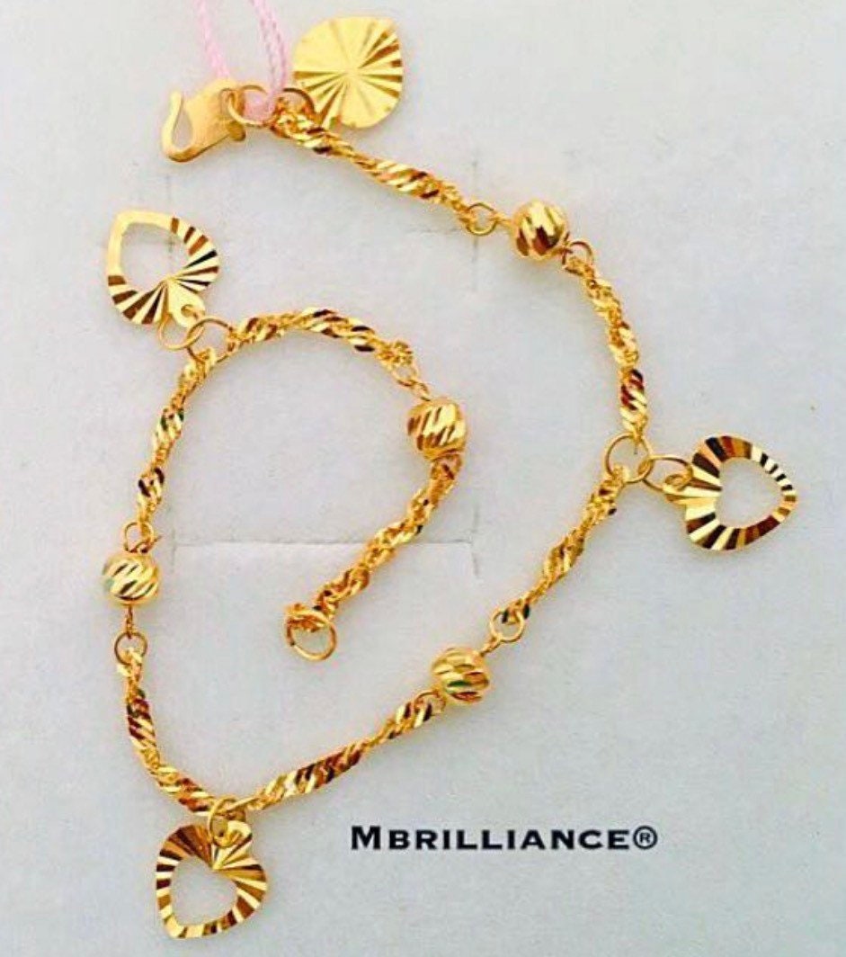 22k Solid 916 Gold Twist Charms Bracelet With Random Charms Etsy