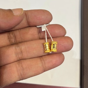 1 pair thali chain accessories pendant  for necklace Solid 22k gold 916 gold loop pendants