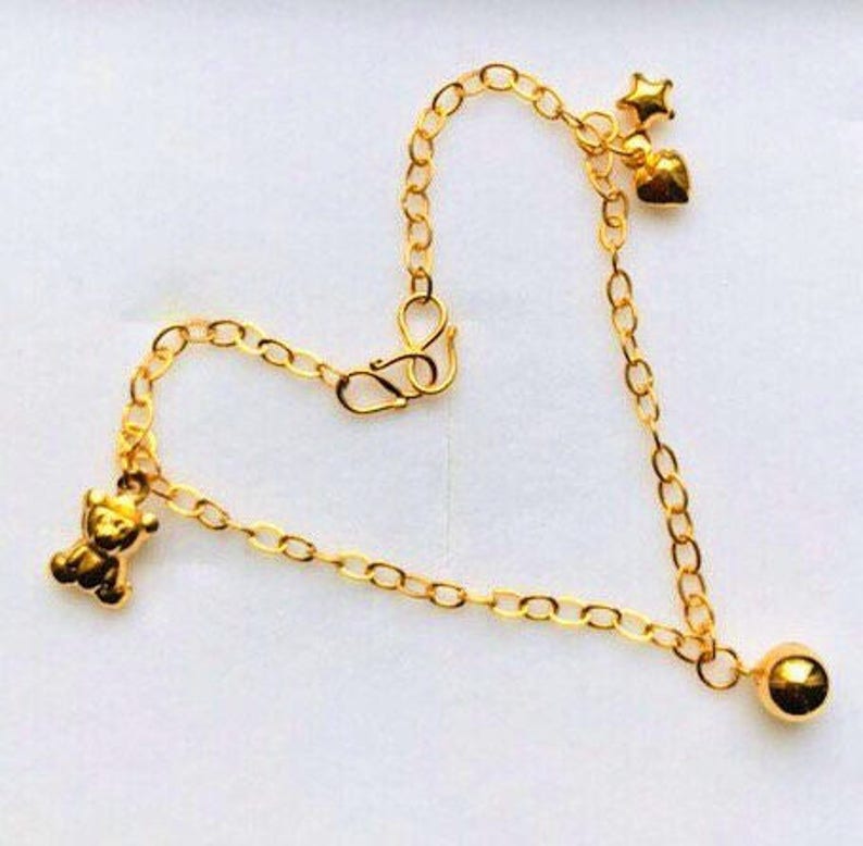 Baby S Kids Anklet Bracelet 22k 916 Gold Bracelet Etsy