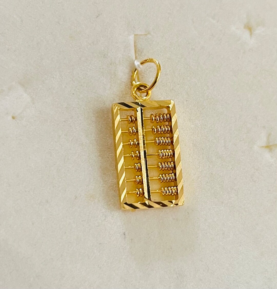 22k Solid Gold Abacus Pendant 916 Gold Etsy Israel