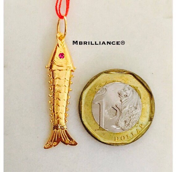 4cm 22k Solid 916 Gold Fish Pendant Etsy