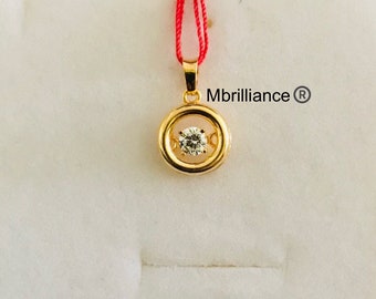 Eternity Genuine 22k gold floating cz stone  pendant