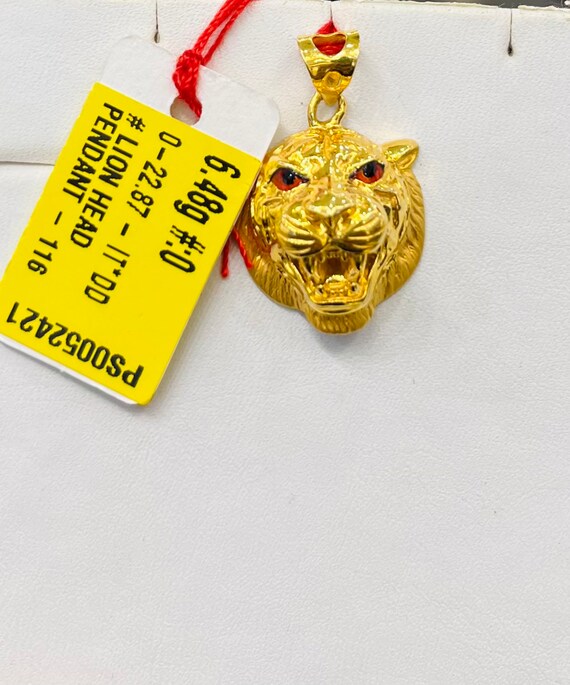 22k Solid Gold 3d Tiger Head Pendant 916 Gold Etsy Singapore