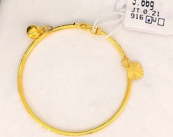 Baby's bangle with charms 22k 916 gold purity