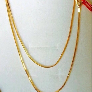 Solid 22k gold 916 gold foxtail chain necklace peoples chain