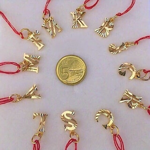 Solid pure 22k solid gold alphabet initial pendant 916 Gold purity