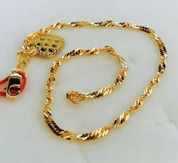 22K 916 Solid Gold Star Two tone Bracelet fits 7.5” S-M 8mm 9.2grams | eBay