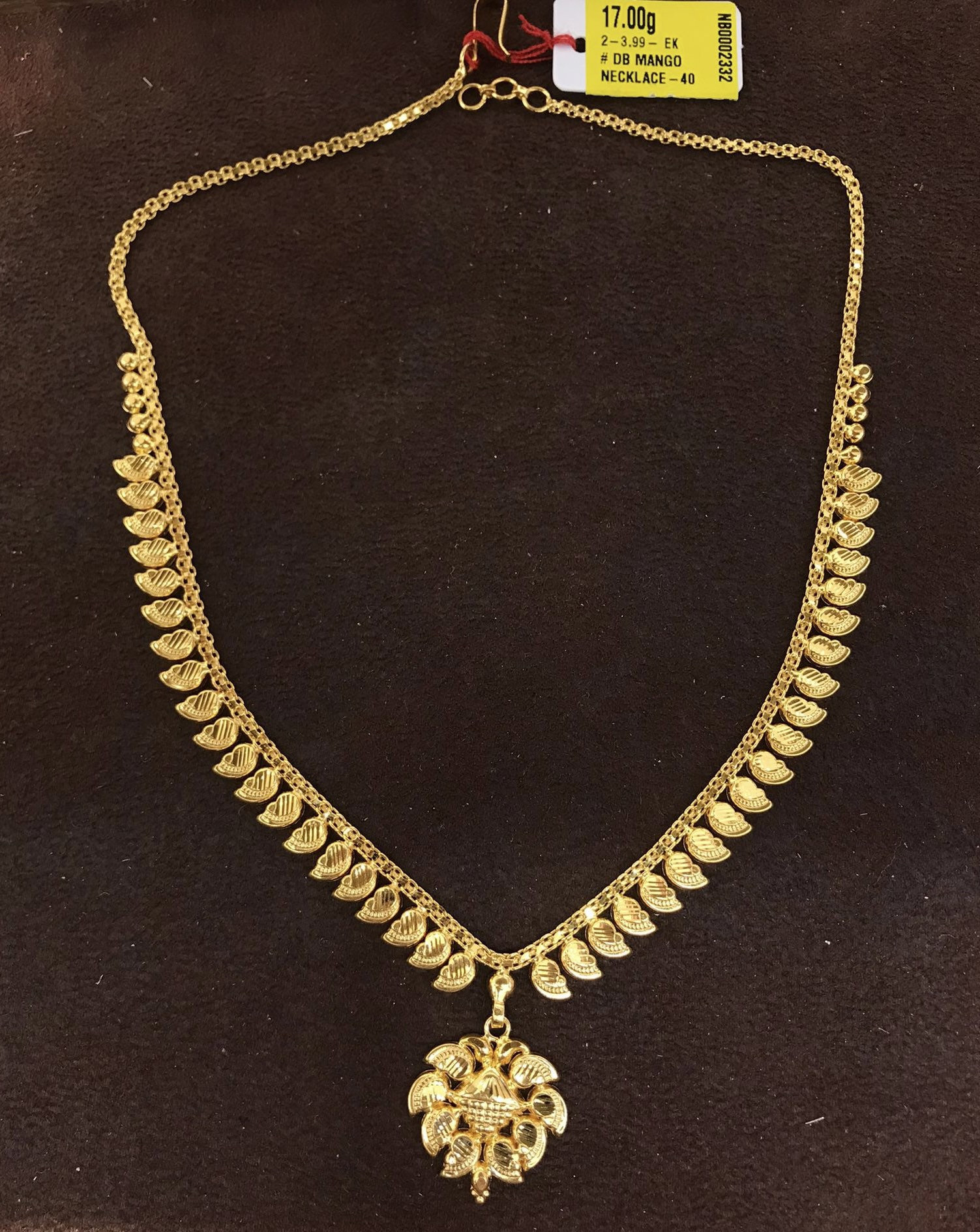 Indian Design Necklace Solid 22k Gold 