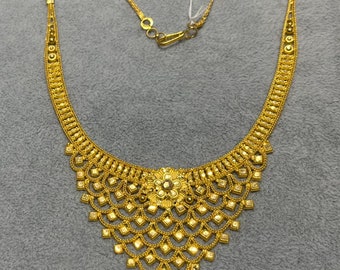 Indian design necklace Solid 22k gold 916 gold choker necklace