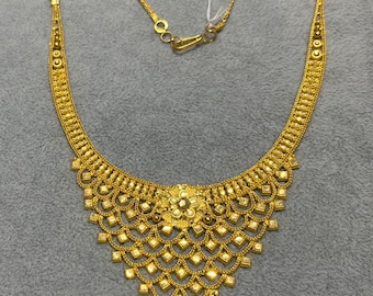 Indian design necklace Solid 22k gold 916 gold choker necklace