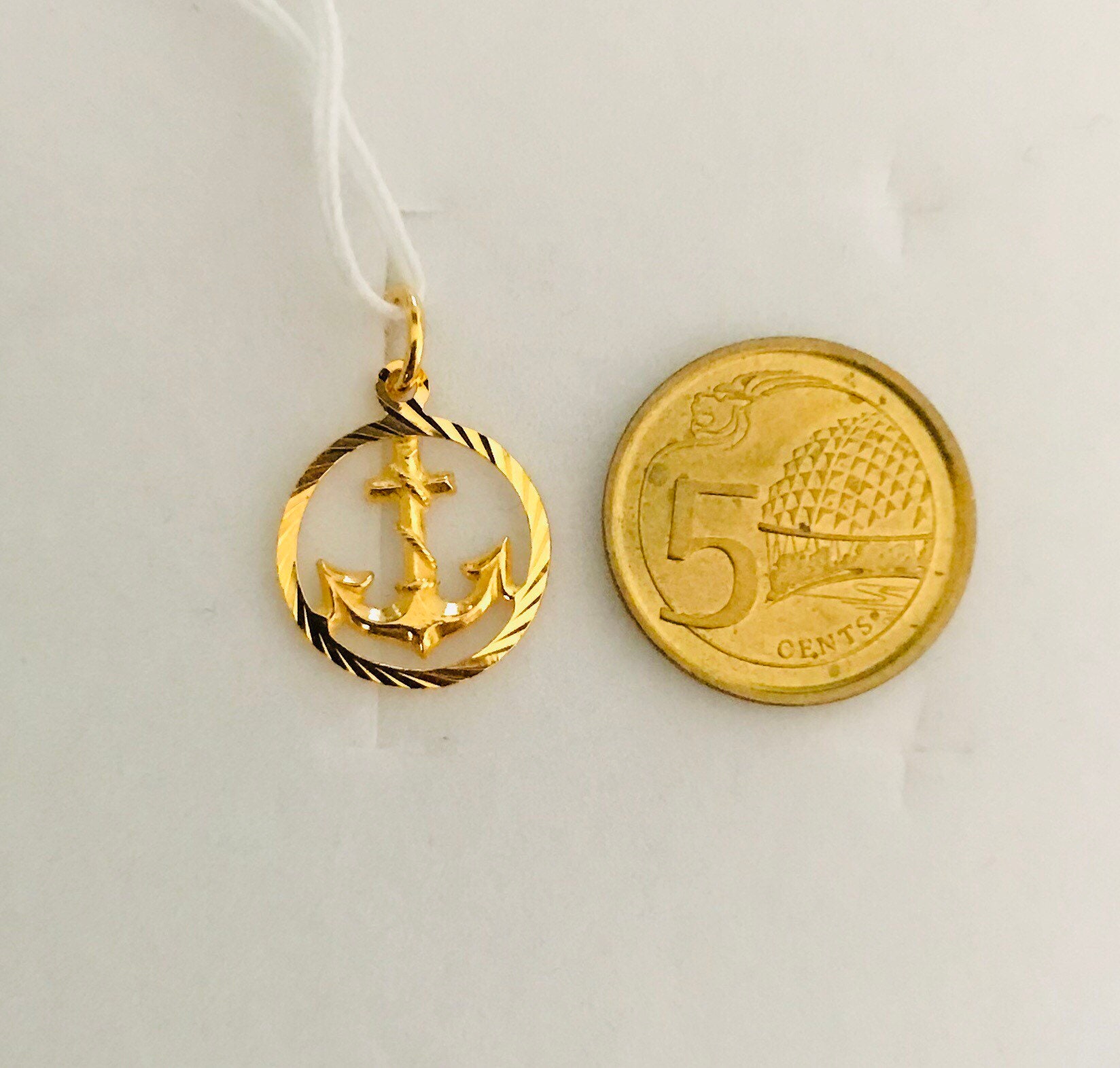 22k Solid Gold Anchor Pendant 916 Gold Purity Etsy