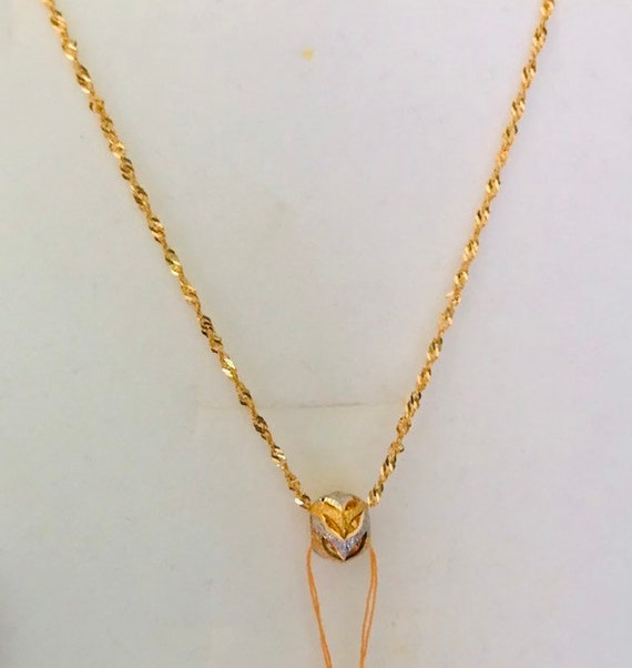 16 Set 22k Pure Gold 916 Gold Small Loop Pendant With Slim Twist