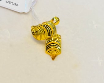 Solid 22k gold huggies 916 gold earrings