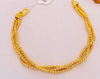 Solid 22k gold 916 gold beady beads bangle bracelet