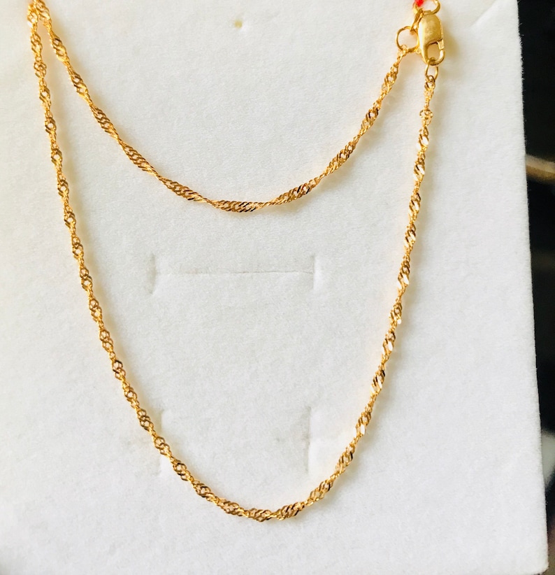 21 Solid 22k gold 916 gold twist chain necklace Etsy