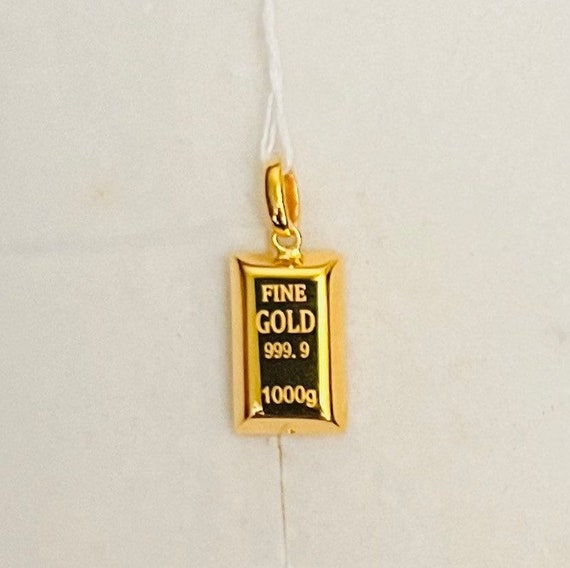 本物の金 22k 純金バーペンダント 916 ゴールド - Etsy 日本