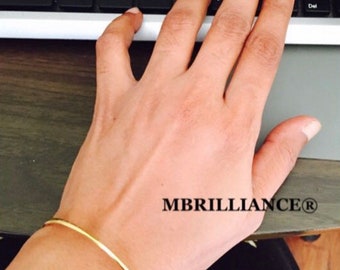 22k Solid Gold Bangle: Plain Round 916 Gold