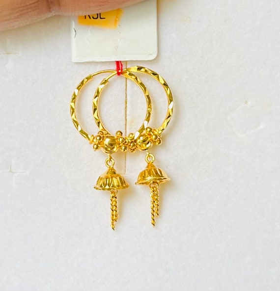 SK 916 Only One Gold Earrings | SK Jewellery