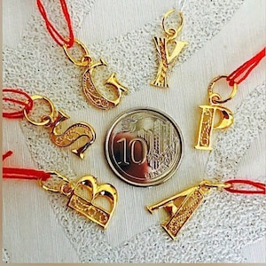 Solid pure 22k solid gold alphabet initial pendant 916 Gold purity