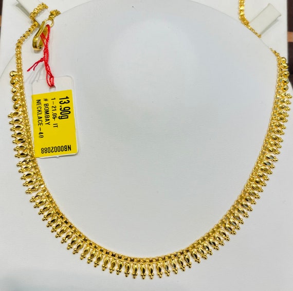 Indian Bombay Design Necklace Solid 22k 