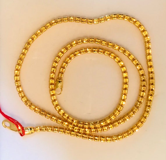 22k Solid Gold Chain Bamboo Chain 