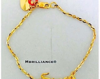 Name bracelet 22k gold purity with solid 22k gold 916 gold personal name bracelet