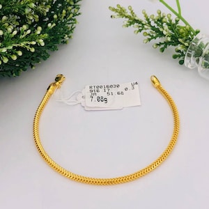 7” length 22k solid 916 gold Bismarck bracelet