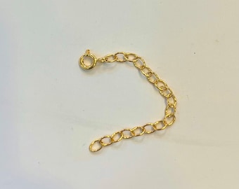 2” jump rings loops extender 22k solid 916 gold bracelet / necklace chain