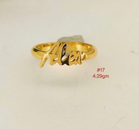 916 gold ring with best sale name