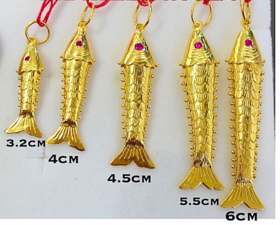 3 2cm 22k Solid 916 Gold Fish Pendant Etsy
