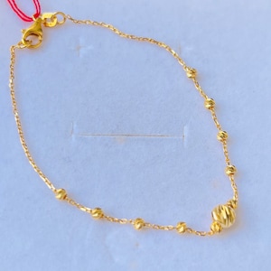 Solid 22k gold 916 gold dainty beads bracelet