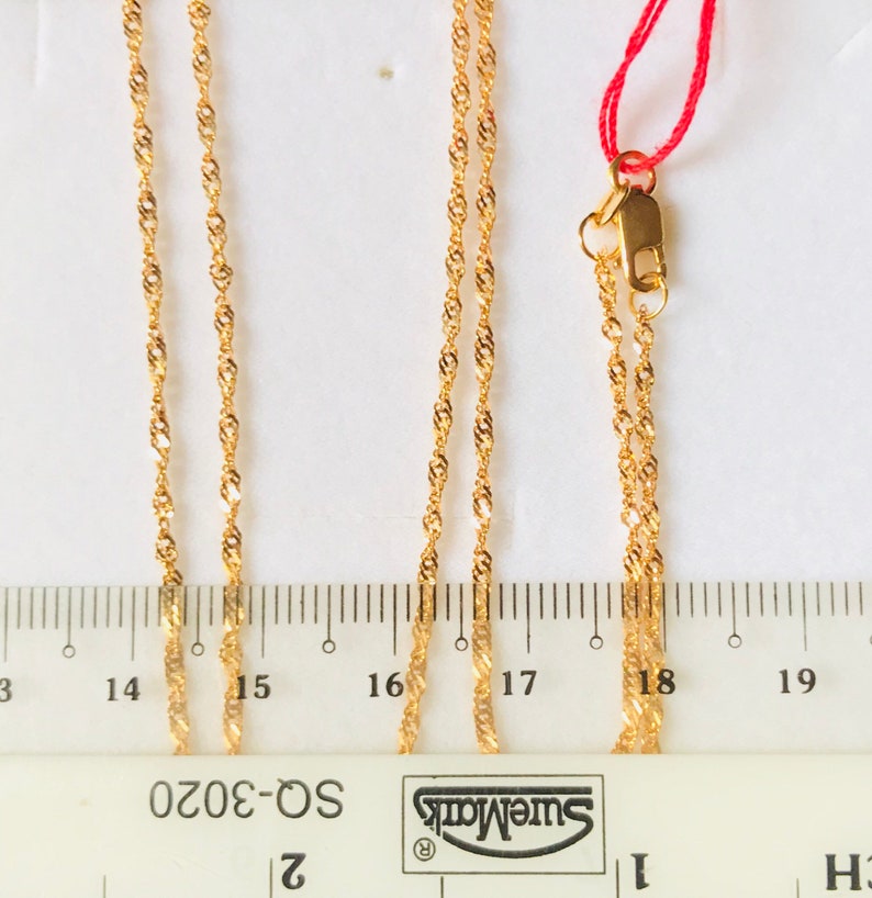 21 Solid 22k gold 916 gold twist chain necklace Etsy
