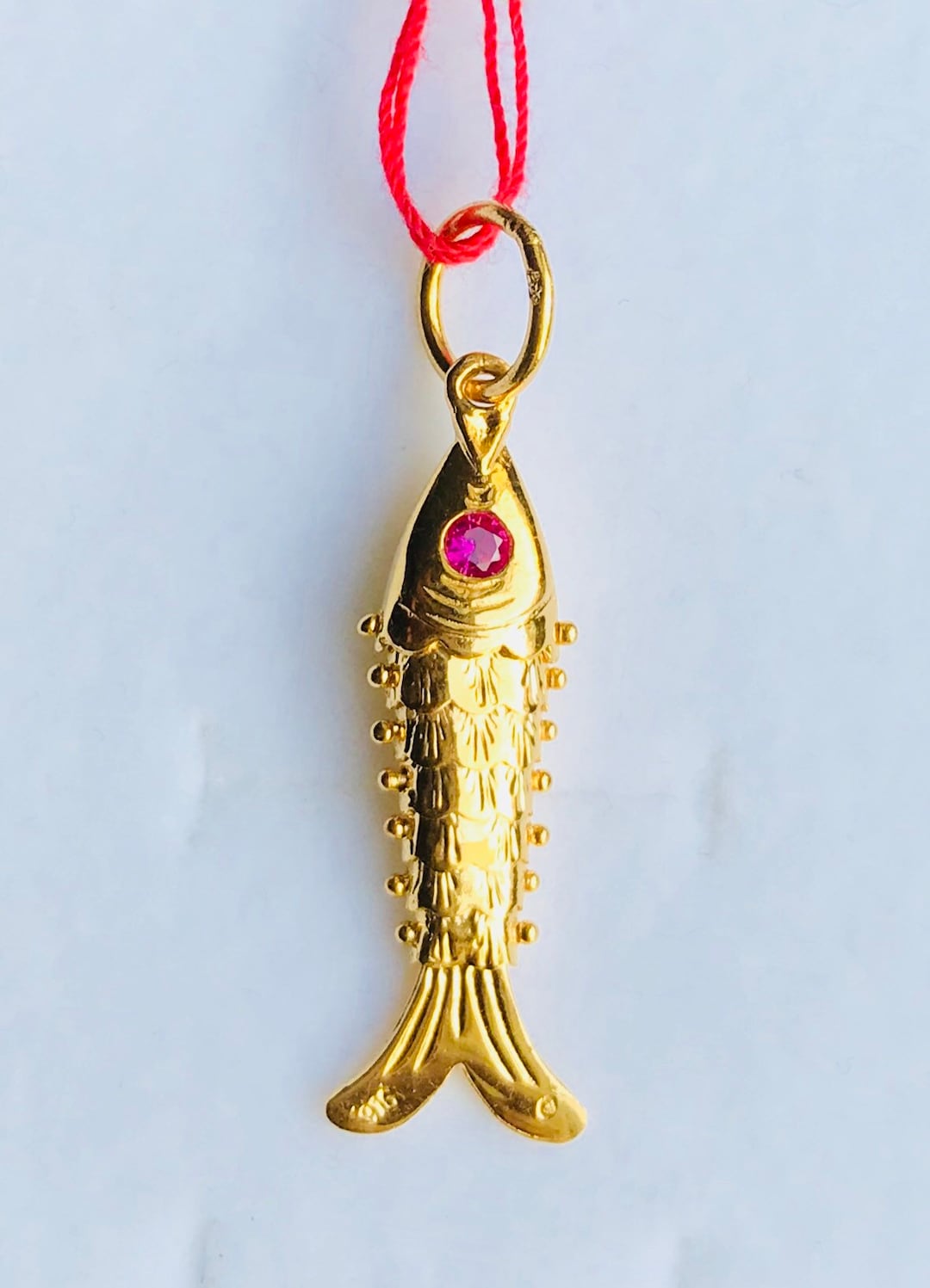 Solid 22k Gold Fish Pendant 916 Gold Etsy Canada