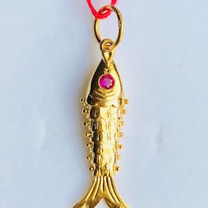 Solid 22k gold fish  pendant 916 gold