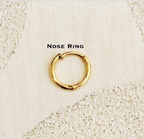 Golden Plain Thin Brass Nose Ring without Piercing Clip on only Pressing  type 