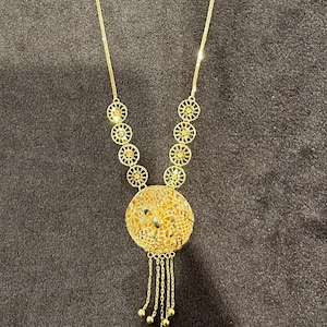 Elegant exclusive 1 piece only necklace set Solid 22k gold 916 gold choker necklace