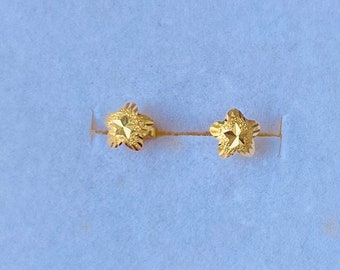 Solid 22k gold 916 gold flowers earrings earstuds