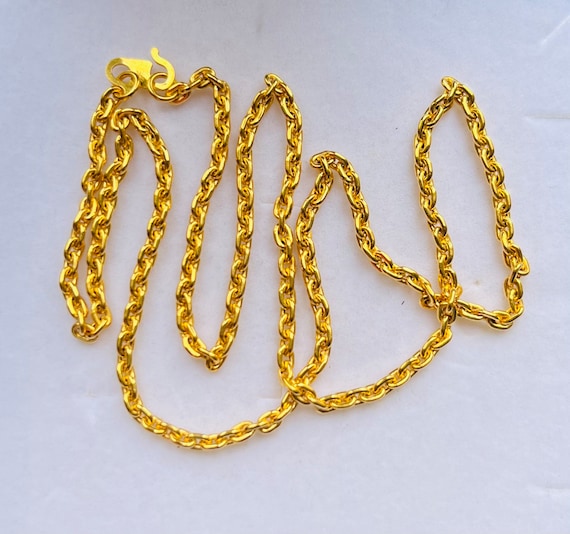 Solid 22k gold 916 gold Cable chain necklace