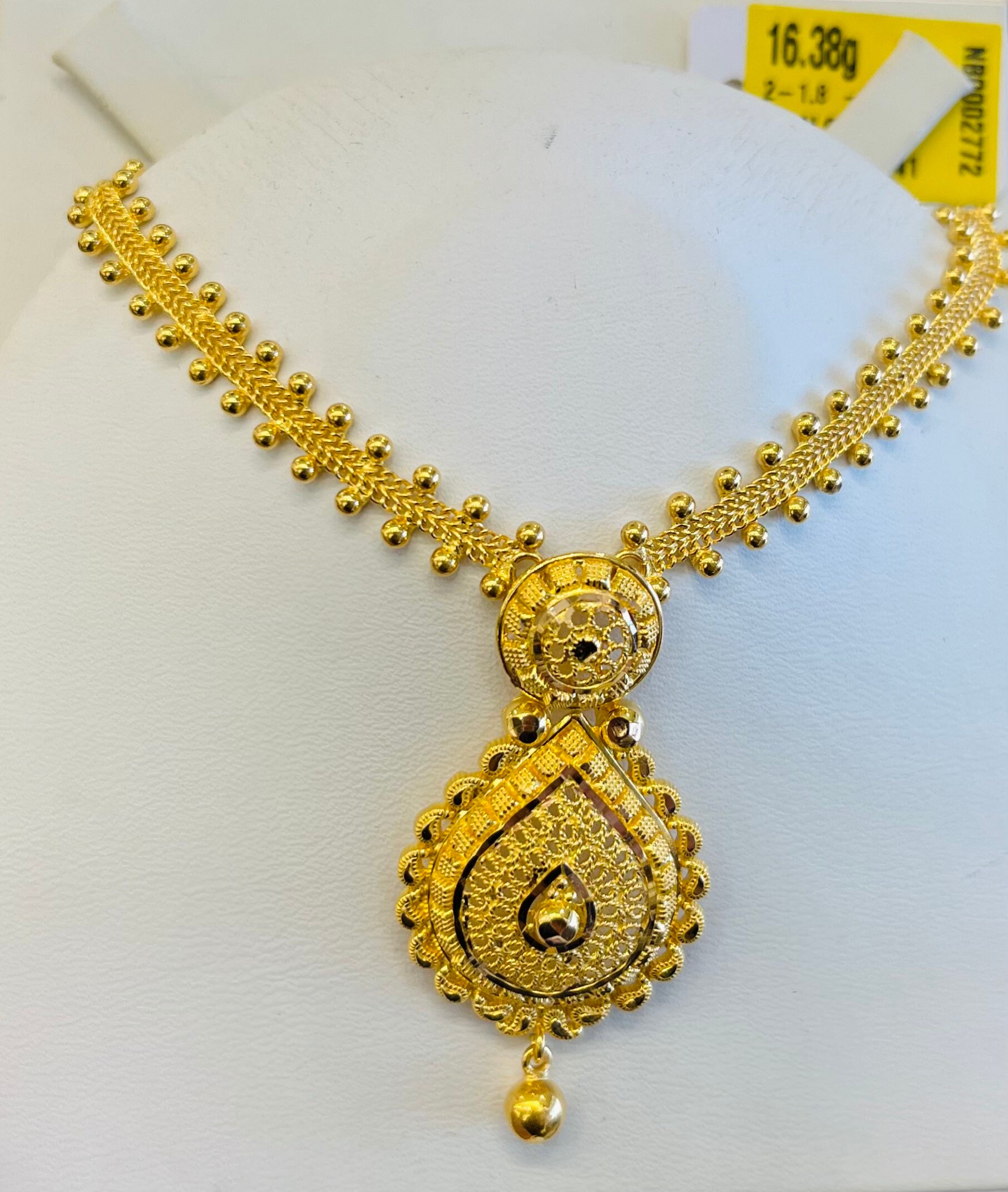 Indian Design Necklace Solid 22k Gold 