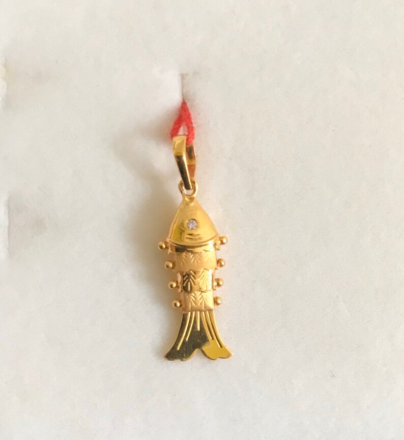 22k Solid Gold Cute Lucky Fish Pendant 916 Gold Rings Jewelry