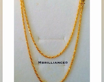 Collar de cadena de oro macizo de 22 quilates (916) de 18 pulgadas