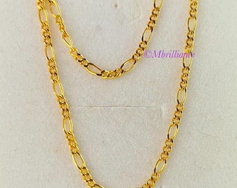 16 Solid 22k Gold 916 Gold Figaro Chain 