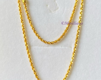 18 Solid 22k Gold 916 Gold Solid Rope 