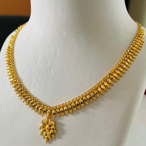 Indian Design Necklace Solid 22k Gold 916 Gold Bombay Necklace - Etsy