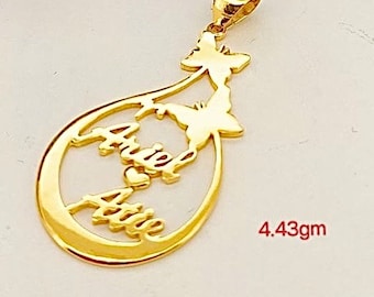 Custom Name pendant 22k gold purity / 916 gold (doesn’t come with chain necklace)