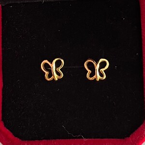 Schmetterling Ohrstecker Massiv 22k Gold Ohrringe 916 Gold