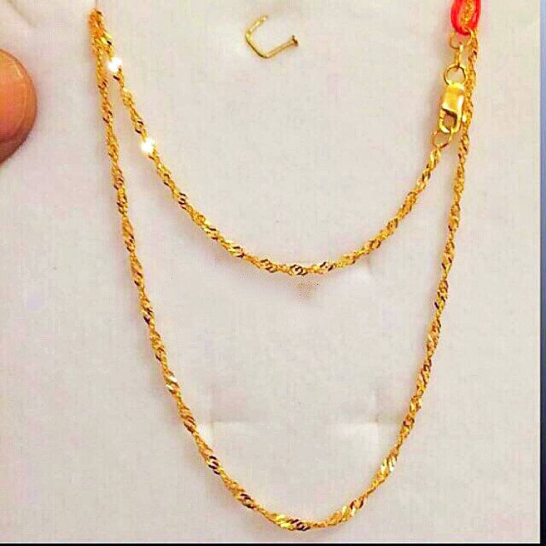 16 Solid 22k Gold 916 Gold Twist Chain Necklace - Etsy