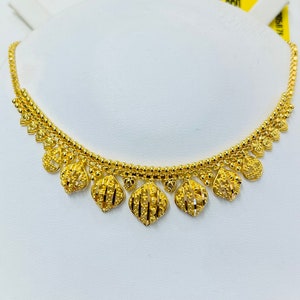 designer necklace Solid 22k gold 916 gold choker necklace