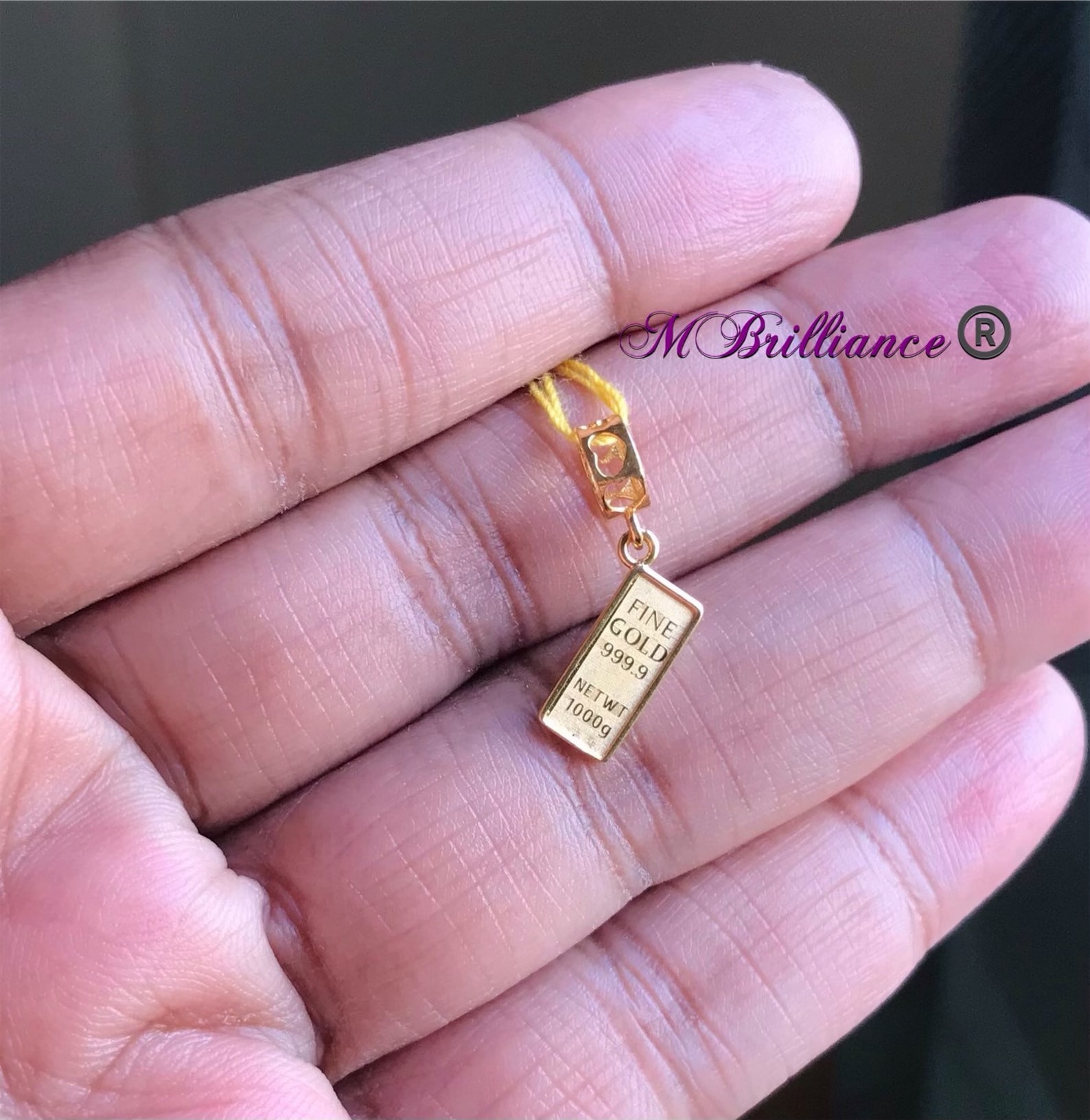 22k solid gold gold biscuit charm pendant 916 Gold purity Etsy